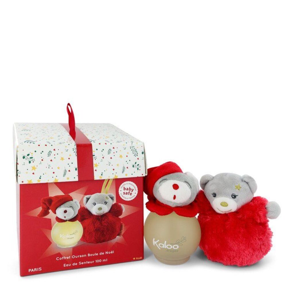 Kaloo Christmas Teddy Bear Gift Set Women Red Gray Fragrances